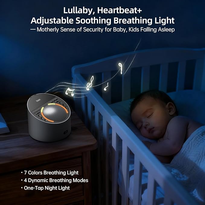 Sound Machine with Aroma Diffuser, Premium Metal Shell White Noise Machine, Soothing Night Light, 50+ Natural Sounds for Sleep, Focus, Relaxation, Perfect System for Adults Kids Baby