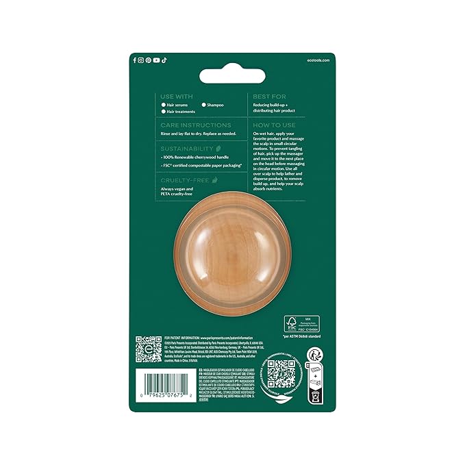 EcoTools Scalp Massager, Scalp Scrubber Stimulates & Exfoliates for Better Hair Health, Reduces Product Build-Up, Gentle Silicone Bristles Massage, Eco-Friendly & Cruelty-Free, 1 Count