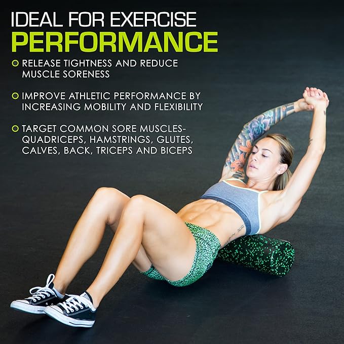 ProsourceFit High Density Foam Rollers Long, Firm Full Body Athletic Massage Tool for Back Stretching, Yoga, Pilates, Post Workout Muscle Recuperation