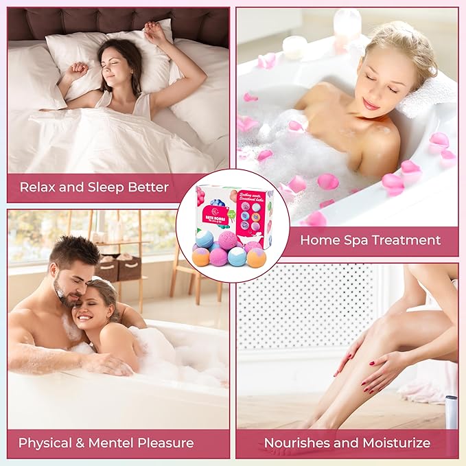 12 Pcs Organic Bath Bombs - Bath Bomb for Women and Kids, Assorted Scents with Shea Butter & Essential Oils, Lush Bath Bomb Gift Set for Bubble Spa, Birthdays, Mothers Day Gifts, and Christmas