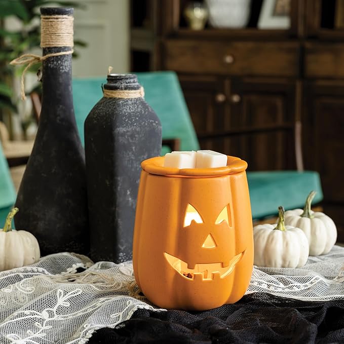 Candle Warmers Etc. Illumination Fragrance Warmer- Light-Up Warmer for Warming Scented Candle Wax Melts and Tarts or to Freshen Room, Jack O'Lantern