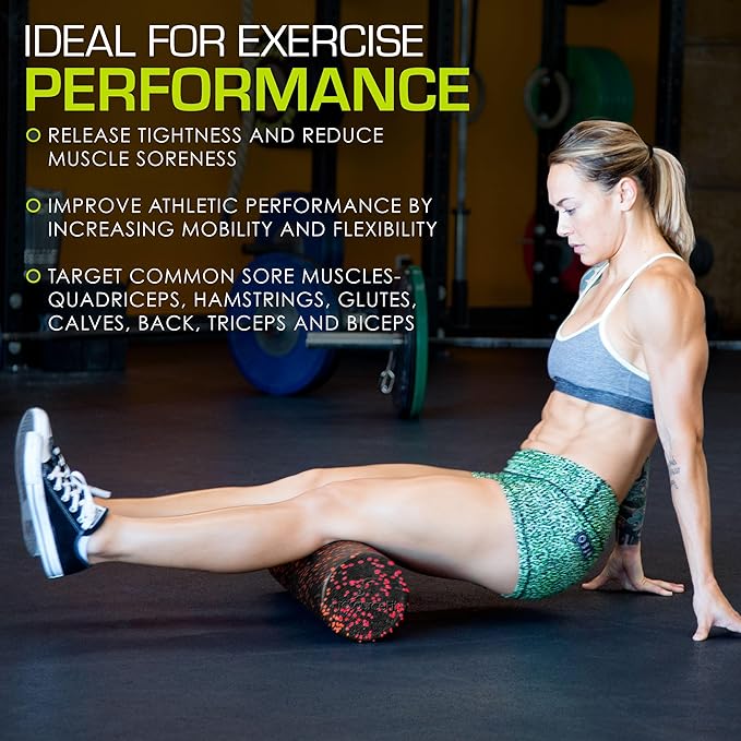 ProsourceFit High Density Foam Rollers Long, Firm Full Body Athletic Massage Tool for Back Stretching, Yoga, Pilates, Post Workout Muscle Recuperation