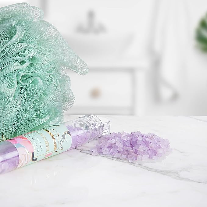 B.C. Beauty Concepts Aromatherapy Bath Salts- Epsom Salts for Soaking, Relaxing Bath Spa Set, Scented in Vanilla Almond, Shea Butter, Sweet Mint, Honey Rose, and Lavender, 10 Pack - Floral and Fruits