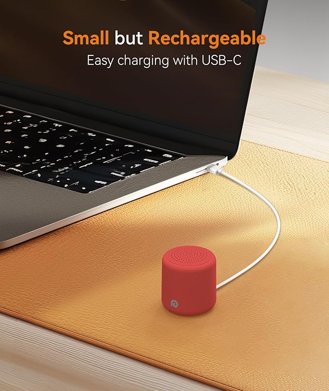 Dreamegg Travel White Noise Machine - Portable for Baby Adults, 16 Nature Sounds, Timer, Sleeping Gift, Red