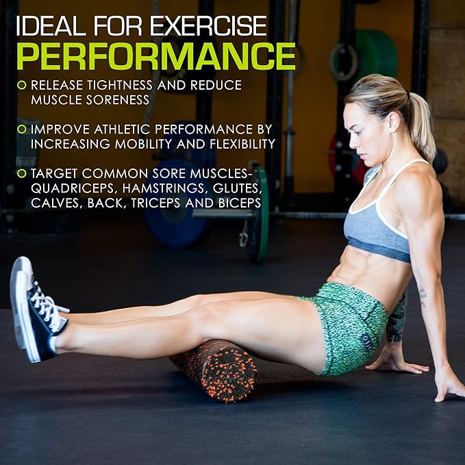 ProsourceFit High Density Foam Rollers Long, Firm Full Body Athletic Massage Tool for Back Stretching, Yoga, Pilates, Post Workout Muscle Recuperation