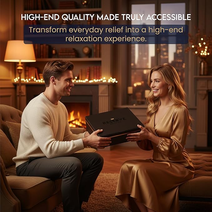 Massage Gun Gift with Carrying Case - Deep Tissue Back Massager for Pain Relief with 6 Percussion Relaxation Heads - Silent Brushless Motor, for Wife, Mother, Dad, Husband (Black)