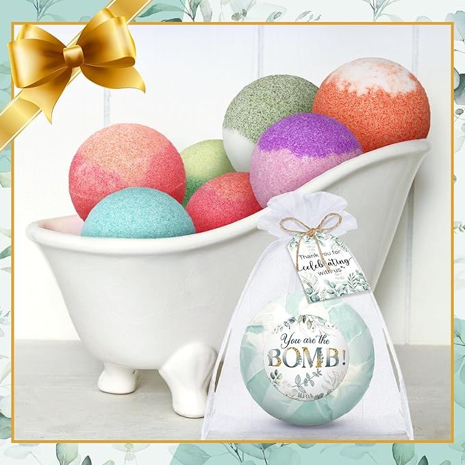 50 Packs Wedding Party Favors Bulk Eucalyptus Bath Bombs Spa Gifts Shower Steamers Individually Bridal Shower Favors Gifts Bachelorette Favors Prizes for Guests Women Men