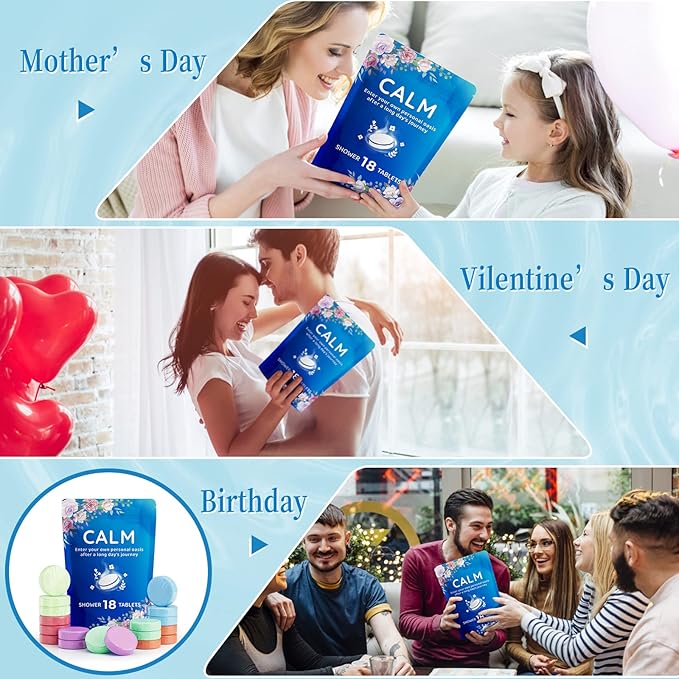 18-Pack Shower Steamers Aromatherapy, Shower Bath Bombs with Individually Wrapped, Variety Shower Tablets, Mothers Day Presents for Mom, Birthday Presents for Women, White Elephant