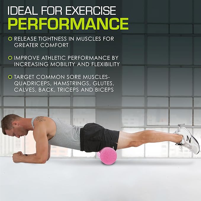 ProsourceFit High Density Foam Rollers Long, Firm Full Body Athletic Massage Tool for Back Stretching, Yoga, Pilates, Post Workout Muscle Recuperation