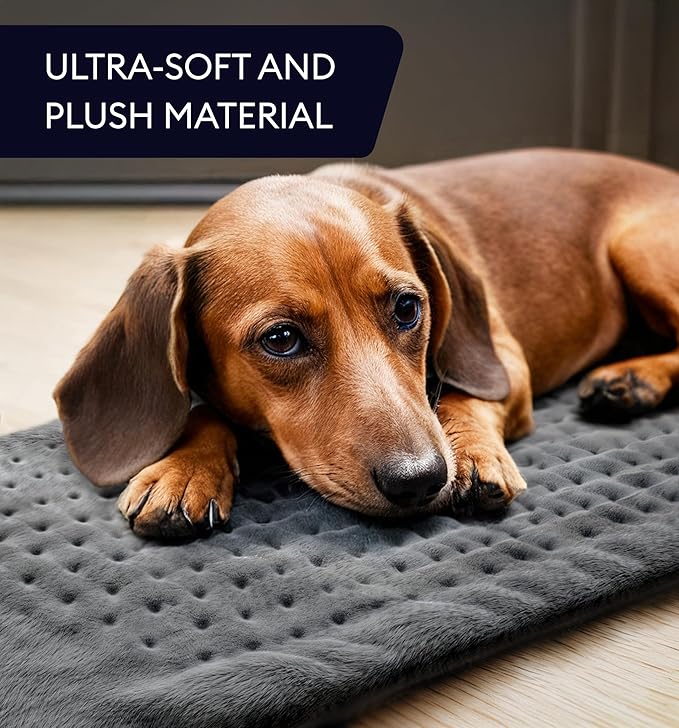 GENIANI Electric Heating Pad for Back Pain & Cramps Relief, Electric Throw, Auto Shut Off, Machine Washable, Heating Pad for Neck & Shoulder (12Γ24", Tabby Gray)