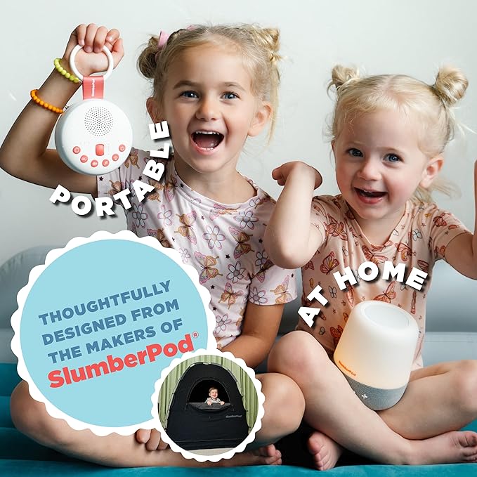 SlumberPod SlumberCalm 2-in-1 Sound Machine with Light for Kids | Baby Sleep Soother | White Noise Machine Baby | Nature Sounds | 8 Night Light Colors | Sound Machine | Rechargeable