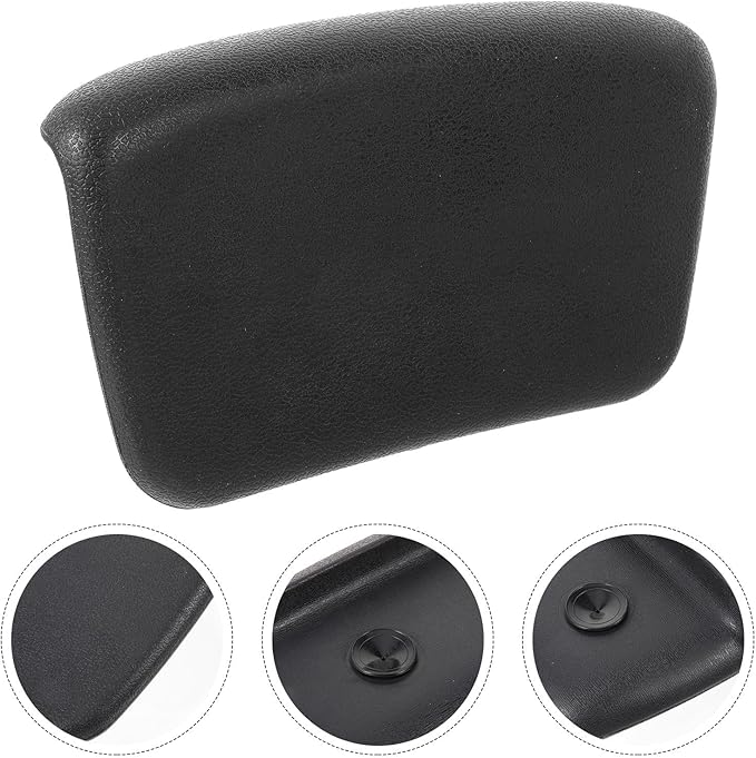 Bathtub Headrest Pillow with Suction Cups, Waterproof Bath Pillow for Tub Soaking, Non-Slip Black Bathtub Cushion for Adults Home Spa Relaxation