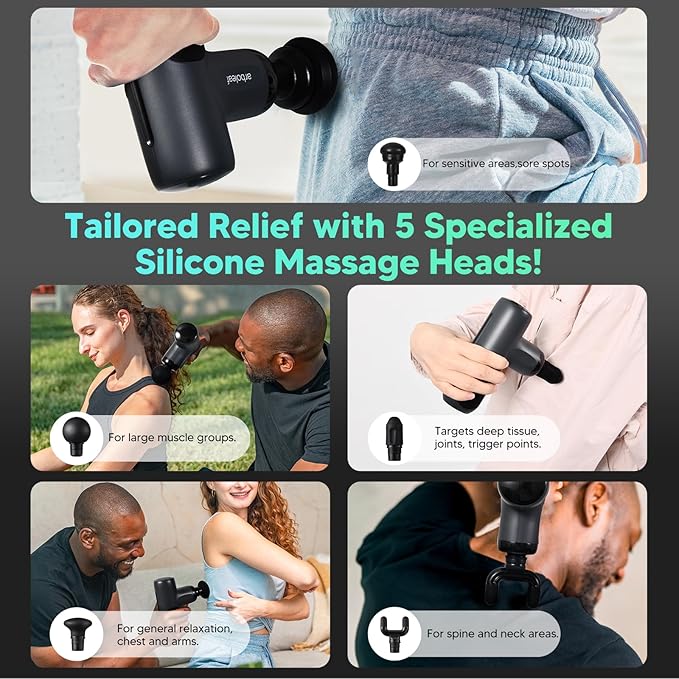 arboleaf Mini Massage Gun Deep Tissue, Percussion Muscle Massager for Back Pain Relief, Small Massage Gun with Case Travel Size, Handheld Quiet, Portable