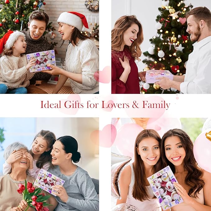 Aromatherapy Bath Bombs with Real Dried Flower Petals - 12 Pack Handmade SPA Gift Set for Women, Moisturizing Natural Essential Oil Fizzies for Stress Relief & Relaxation Home SPA