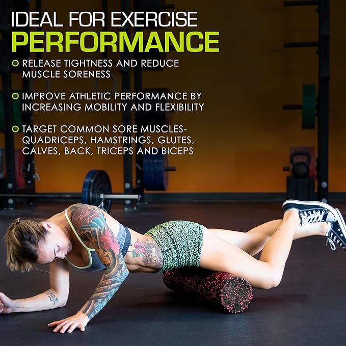 ProsourceFit High Density Foam Rollers Long, Firm Full Body Athletic Massage Tool for Back Stretching, Yoga, Pilates, Post Workout Muscle Recuperation