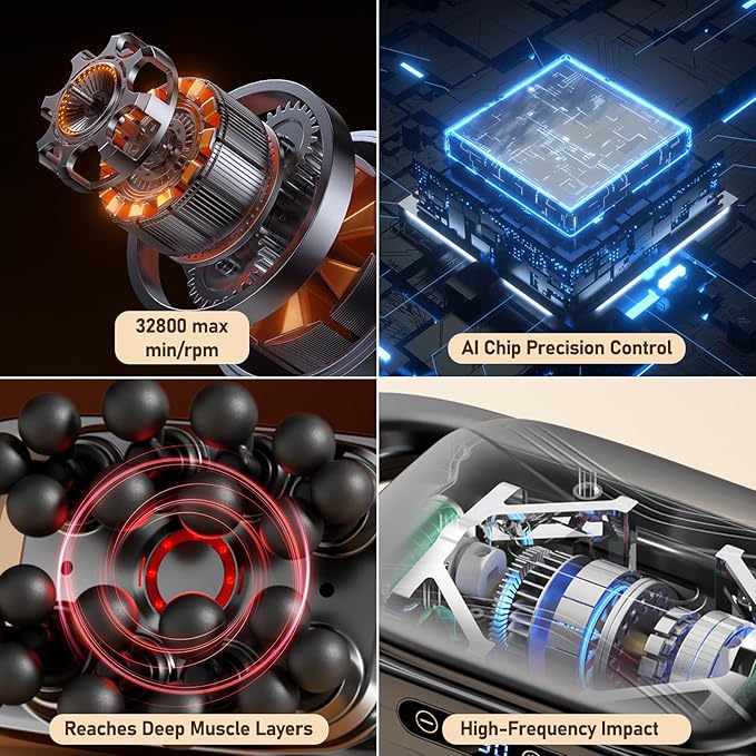 20 Heads Massage Gun Deep Tissue, Valentine's Day Gifts, Deep Tissue Massager with 3 Modes & 30 Levels & Ultra-Quiet, Handheld Body Massager for Back, Neck, Shoulders and Legs