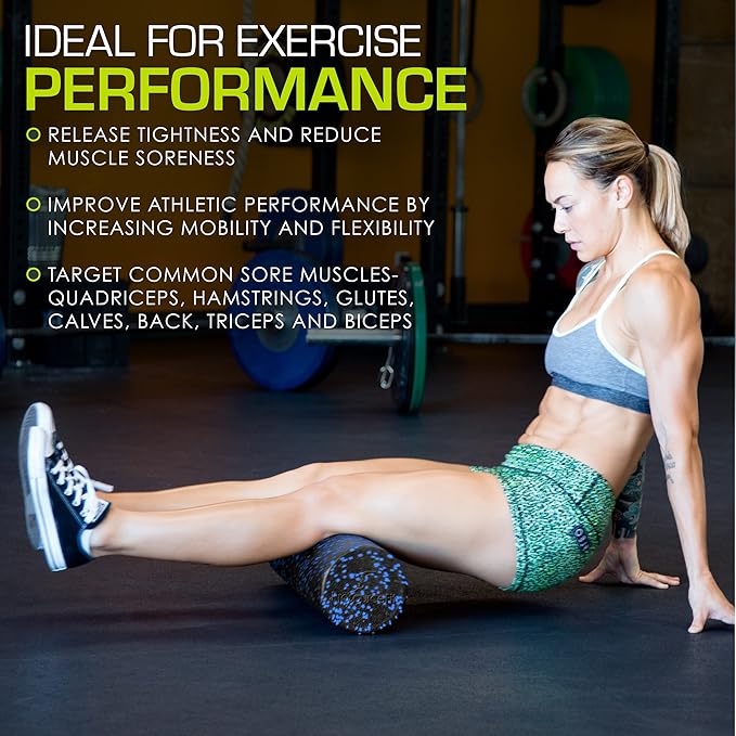 ProsourceFit High Density Foam Rollers Long, Firm Full Body Athletic Massage Tool for Back Stretching, Yoga, Pilates, Post Workout Muscle Recuperation