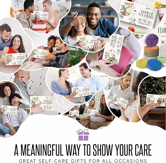 GOSSBY Mothers Day Gift - Shower Steamers Aromatherapy - Christmas, Birthday Gift for Women, Mom, Wife, Friend, Sister - Self Care Stress Relief Relaxation Home Spa - Natural Essential Oils (6 Pcs)