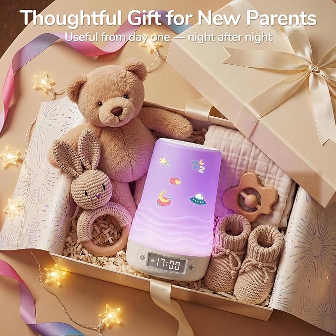 Mewaii White Noise Sound Machine Baby & Adult, 360° RGB Night Light, AI Cry Detection, App Control, 100 Soothing Sounds, Sleep Routine Builder, Kids Nursery Baby Essentials Shower Gift Toddler Bedroom