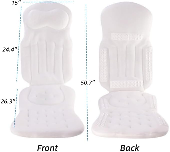 Full Body Bath Pillow for Tub, Bath Cushion with Headrest for Tub Neck and Back Support, 4D Mesh Spa Bathtub Pillows with Non-Slip Suction Cups, Machine Washable & Quick-Dry (Blue, 51"×15")