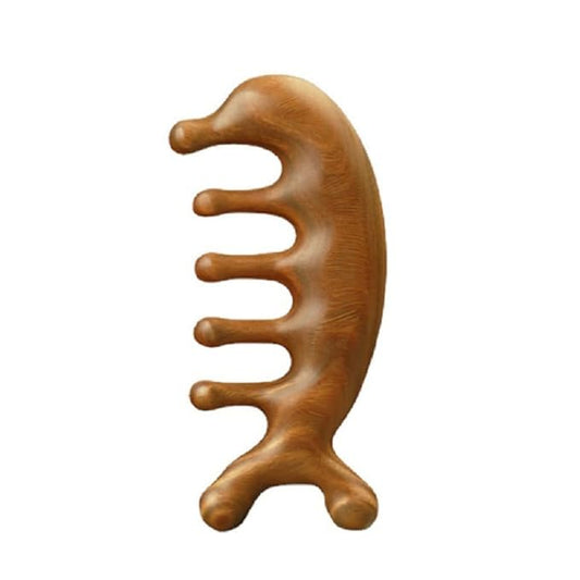 SAEEYCUE Authentic Green Sandalwood Comb Gua Sha Scraping Scalp Massager Head Head, Neck, Hands and Legs (B)