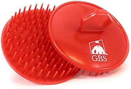 G.B.S Gents Scalp Massager for Hair Growth - 3 Pack Premium Soft Bristle Head Scrubber with Pocket Comb - Black Red Blue Hair Brush Set for Men Women