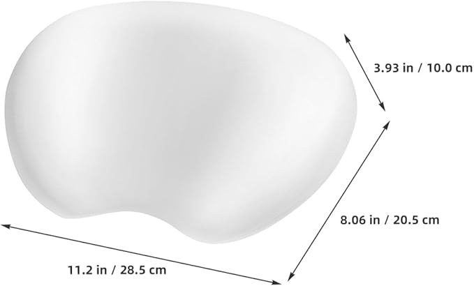 Luxury Bath Pillow for Tub with Non-Slip Back Support, 3D Ergonomic Headrest Cushion for Bathtub Neck Relief, White Bath Pillow Accessory for Home Spa and Relaxation