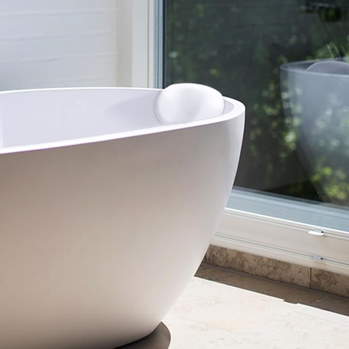 Bath Pillow for Tub, 3D Luxury Bathtub Headrest Cushion with Non-Slip Design, White Soaking Tub Pillow for Home Spa and Relaxing Bath Experience