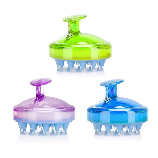 INVODA 3PCS Scalp Massager Shampoo Brush Soft Silicone Bristles for Dandruff Removal & Hair Growth, Waterproof Wet/Dry Use, Men, Women & Pets