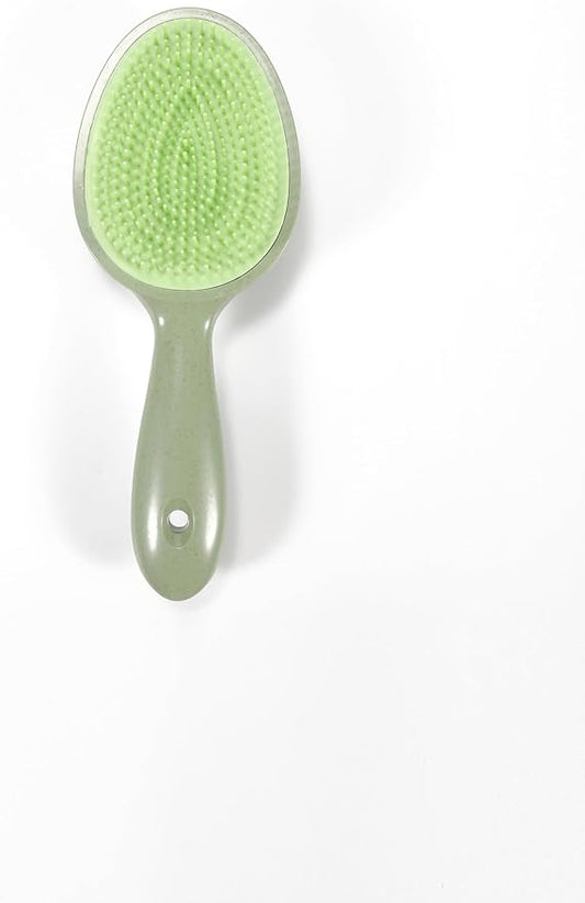 S&W DECORE Double Sided Scalp Massager Hair Growth, Shampoo Brush Head Scalp Massager for Hair Growth Scalp Scrubber with Soft Silicone Bristles (Green)