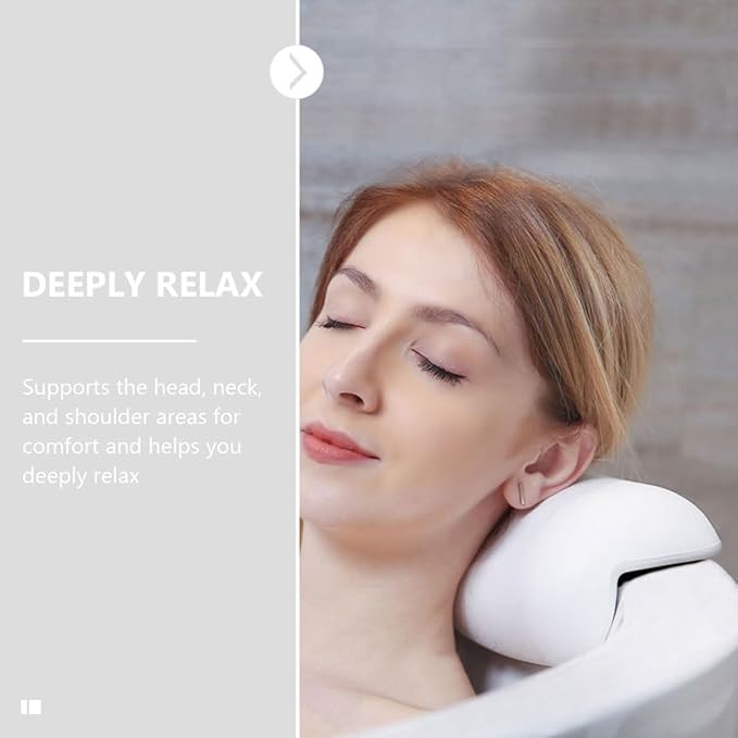 Zerodeko Tub Pillow with Suction Cups White Bath Pillow Head Support Cushion for Neck and Back Relaxation in Bathtubs