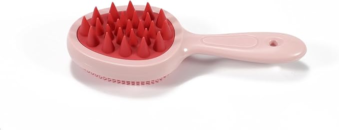S&W DECORE Double Sided Scalp Massager Hair Growth, Shampoo Brush Head Scalp Massager for Hair Growth Scalp Scrubber with Soft Silicone Bristles (Double Pink)