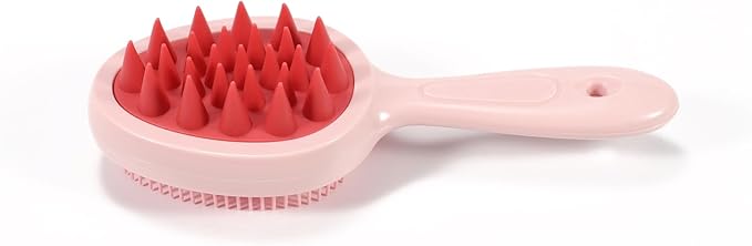 S&W DECORE Double Sided Scalp Massager Hair Growth, Shampoo Brush Head Scalp Massager for Hair Growth Scalp Scrubber with Soft Silicone Bristles (Double Pink)