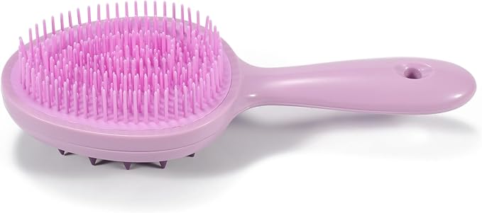 S&W DECORE Double Sided Scalp Massager Hair Growth, Shampoo Brush Head Scalp Massager for Hair Growth Scalp Scrubber with Soft Silicone Bristles (Double Purple)