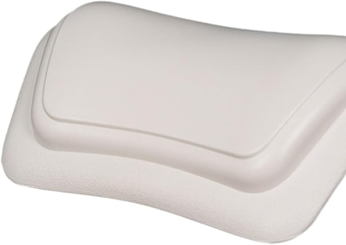Bath Pillow for Tub, Headrest, Comfortable Neck Support with Suction Base, Non-Slip, Bathroom Essentials for, White