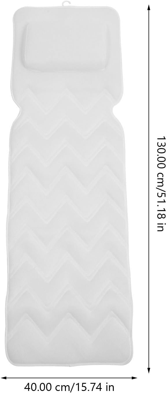 Zerodeko Bathtub Pillow with Suction Cups, Large 3D Breathable Mesh Bath Cushion with Head and Neck Support, Non-Slip Tub Pillow for Relaxing Spa and Bathing