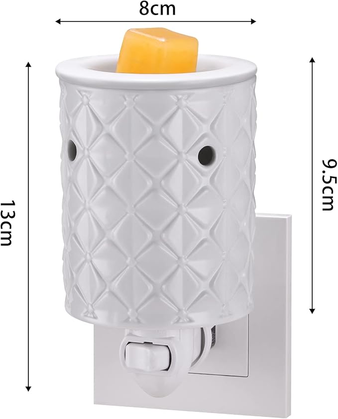 STAR MOON Ceramic Wax Melt Warmer, Plug in Wax Warmer for Scented Wax, Scentsy Wax Warmer for Fragrance Oil, Night Light Wax Burner Decoration with Two Bulbs