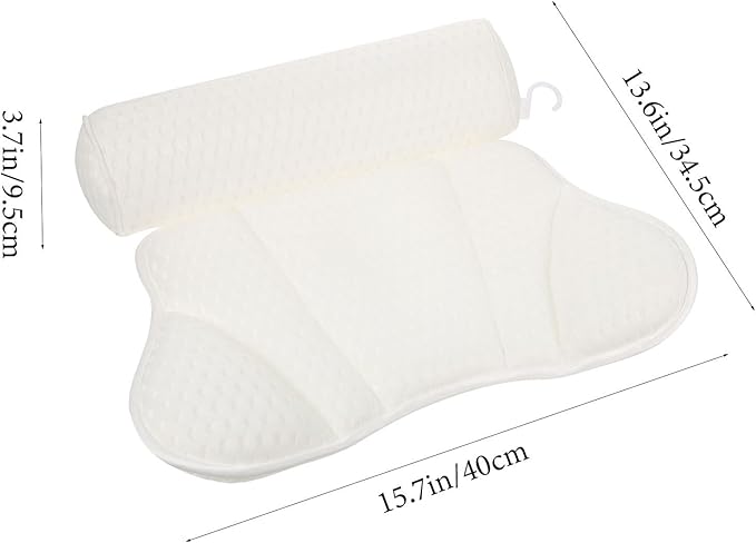 SOIMISS Bath Pillow for Tub with Suction Cups, Ergonomic Breathable Mesh Bath Cushion for Spa Relaxation and Neck Support, 1pcs Washable Bathroom Supply for Home Bathing