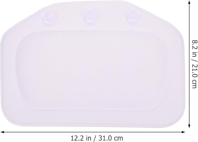 ibasenice Bath Pillow for Tub with Suction Cups, PVC Foam Head Rest Cushion, Shoulder Support Bathtub Accessory for Home Spa and Relaxation