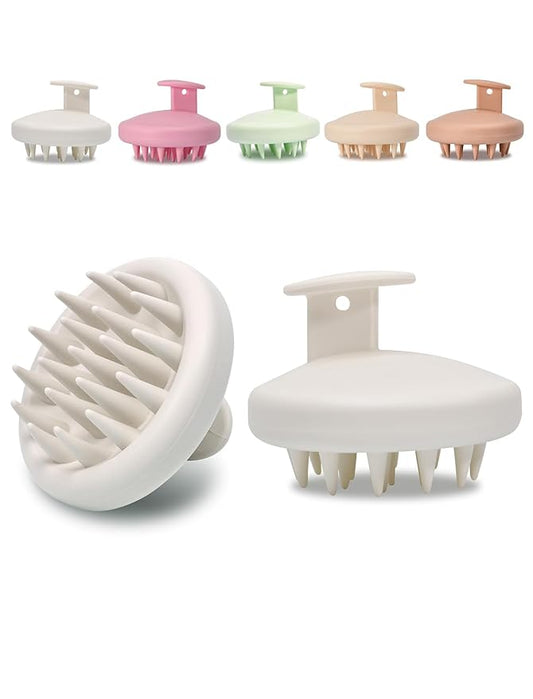 Scalp Massager Shampoo Brush for Hair Growth Stress Relax [White] Dog Head Massager Hair Brushs for Shower Dandruff Soft Silicone Scalp Scrubber Stimulating for Animal Gift for Wife Girls Mother