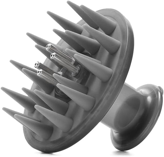 Hair Oil Applicator & Scalp Massager – Soft Silicone Bristles to Remove Dandruff, Leak-Proof Applicator for Hair Growth Oils, Serums & Treatments – Even Distribution, Gentle Massage (Gray)