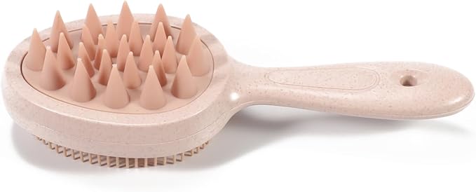 S&W DECORE Double Sided Scalp Massager Hair Growth, Shampoo Brush Head Scalp Massager for Hair Growth Scalp Scrubber with Soft Silicone Bristles (Orange)