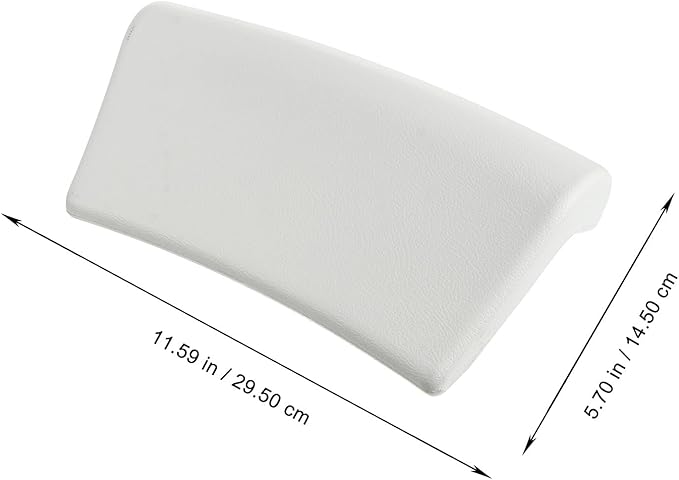 Zerodeko Bathtub Pillow Pu Cushion with Suction Cups, Neck and Head Support Bath Cushion for Adults, White Shower Pillow for Home Bathtub Relaxation