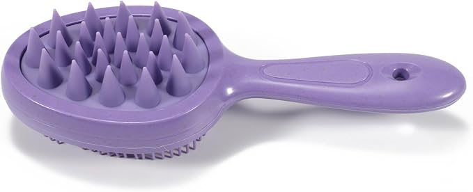 S&W DECORE Double Sided Scalp Massager Hair Growth, Shampoo Brush Head Scalp Massager for Hair Growth Scalp Scrubber with Soft Silicone Bristles (Purple)