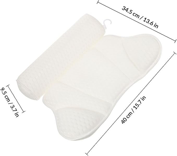 SOIMISS Bath Pillow for Tub with Suction Cups, Ergonomic Breathable Mesh Bath Cushion for Spa Relaxation and Neck Support, 1pcs Washable Bathroom Supply for Home Bathing
