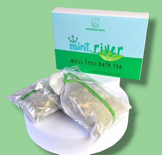 Bath Tea Mint River Mess Free/Made in USA Oregon/Bath Soak/100% Natural and Pure, Organic/Bathtub Tea for Men & Women/Foot soak/Shower Steamers/Gift for Her, Him, Selfcare
