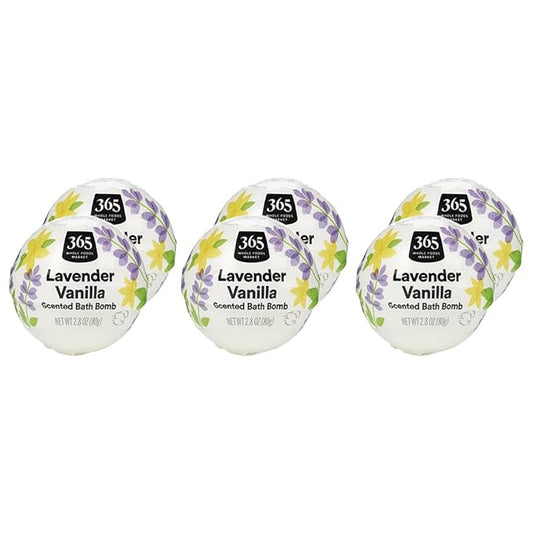 365 by Whole Foods Market, Fizzing Bath Bomb, Lavender Vanilla, 2.8 oz (Pack of 6)