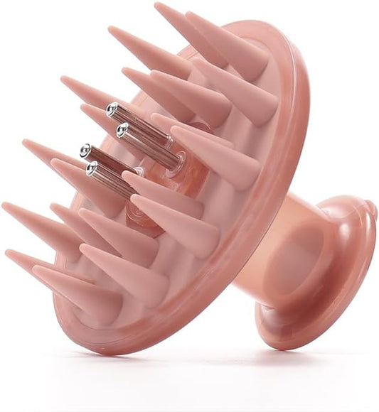 Hair Oil Applicator & Scalp Massager – Soft Silicone Bristles to Remove Dandruff, Leak-Proof Applicator for Hair Growth Oils, Serums & Treatments – Even Distribution, Gentle Massage (Pink)