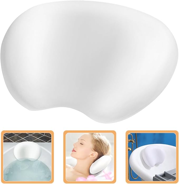 Luxury Bath Pillow for Tub 3D Non-Slip Suction Cup Bath Headrest Cushion Comfortable Neck Support Household Bathtub Accessory for Relaxing Soak