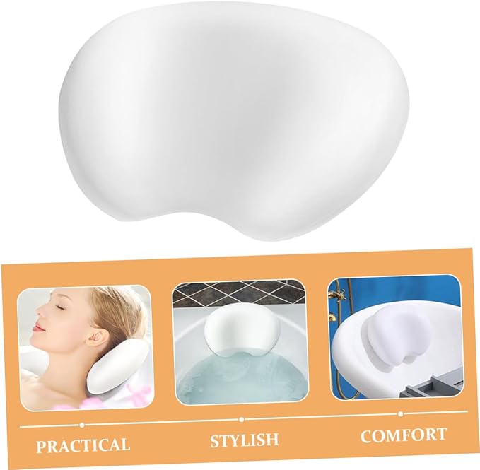 Luxury Bath Pillow for Tub with Non-Slip Suction Cups Ergonomic PU Headrest Neck and Back Support Relaxing Spa Accessory for Families Hotels and Beauty Salons